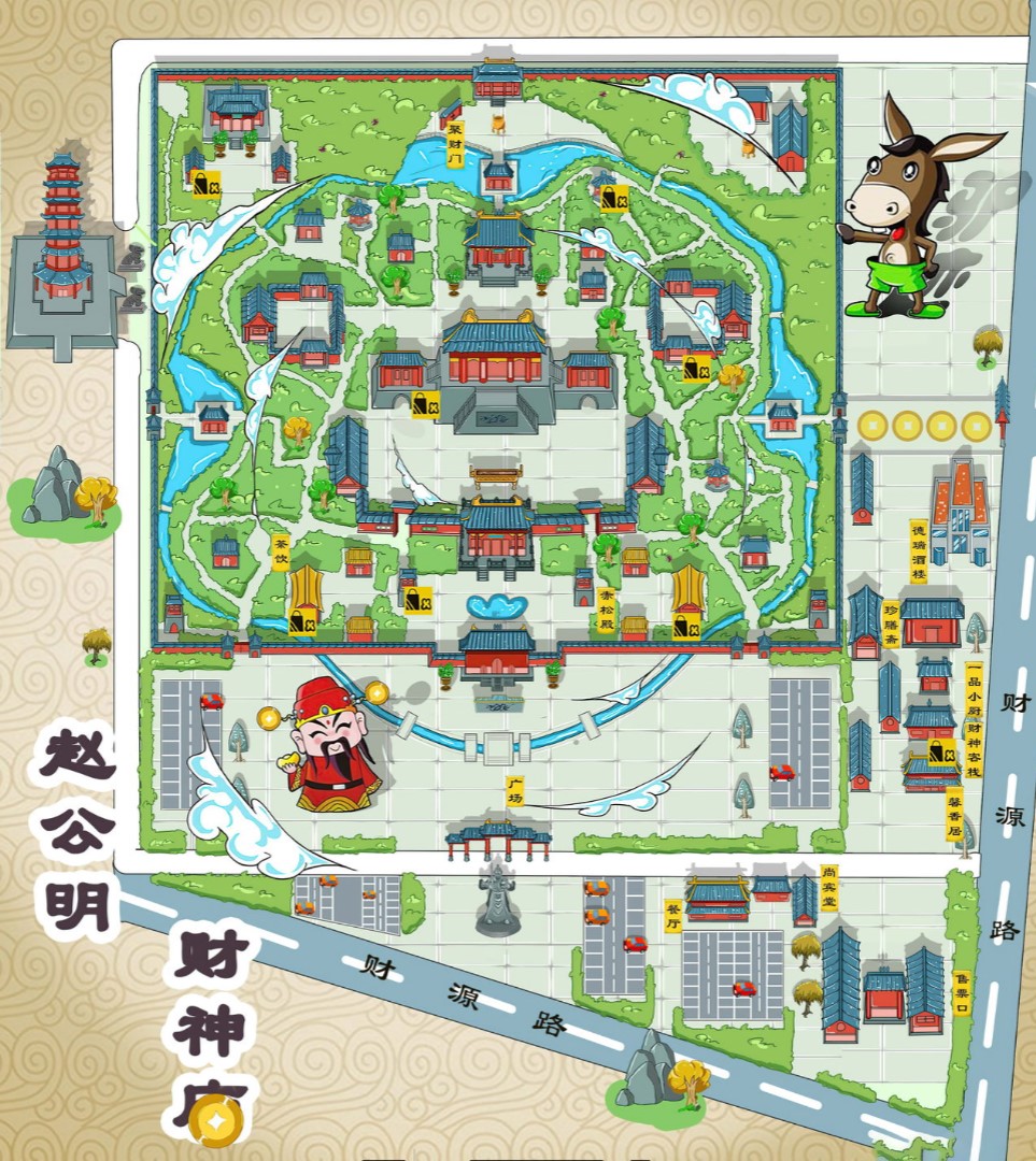 田林寺庙类手绘地图